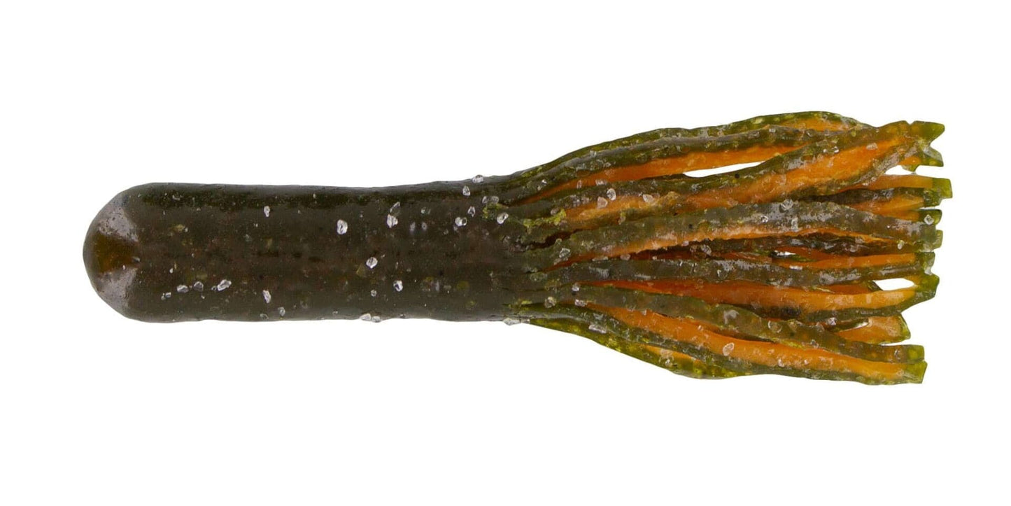 BIG BITE BAITS 3.5" TOUR TUBE / GREEN PUMPKIN/ORANGE FIRETAIL (10 PACK)