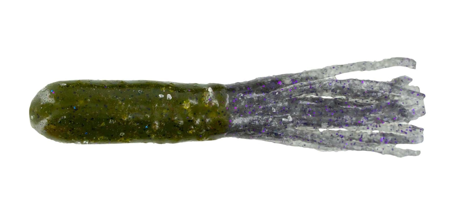 BIG BITE BAITS 3.5" TOUR TUBE / DARK GREEN PUMPKIN/SMOKE PURPLE (10 PACK)