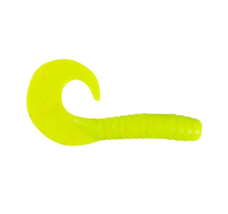 Gulp! Alive! Jigging Grub Chartreuse 1 1/2in