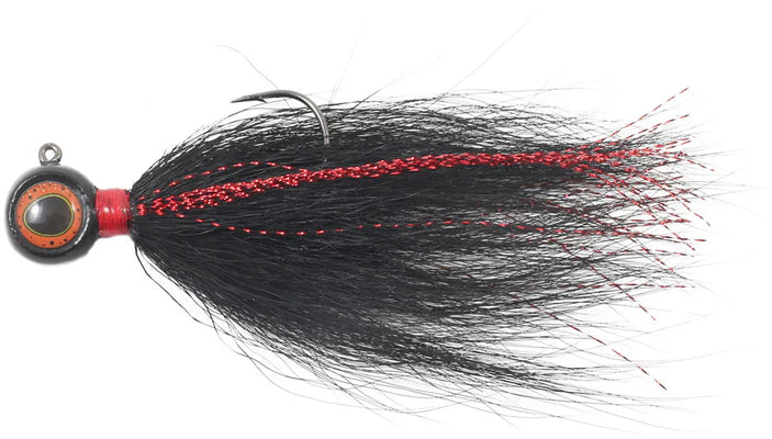 NORTHLAND DEEP-VEE BUCKTAIL JIG / 2.75" / 1/8 OZ - #1/0 HK / BLACK