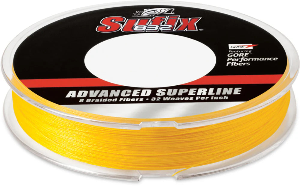 Sufix 660-020Y 832 Advanced Superline Braid 20lb 150yd Hi-Vis Yellow
