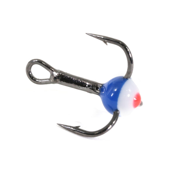 Clam 17560 Gaff Epoxy Treble, Size 12, Red/White/Blue, 6 pack