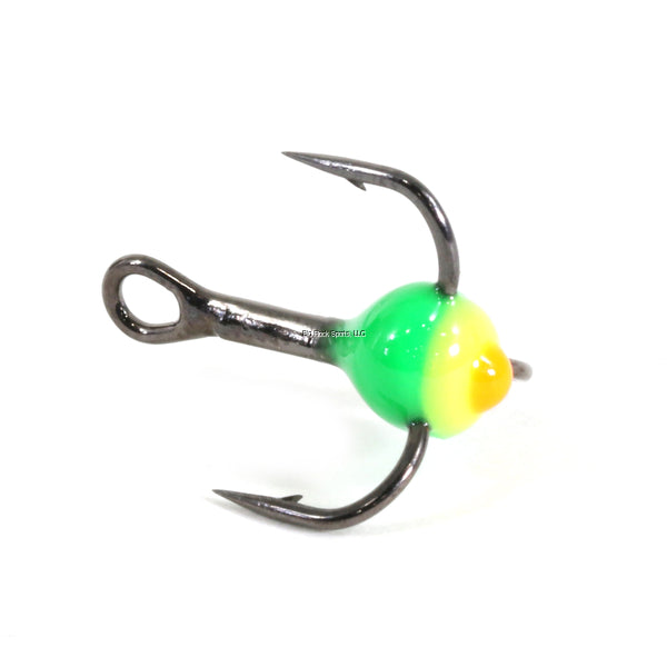 Clam 17553 Gaff Epoxy Treble, Size 14, Orange/Chart/Green, 6 pack