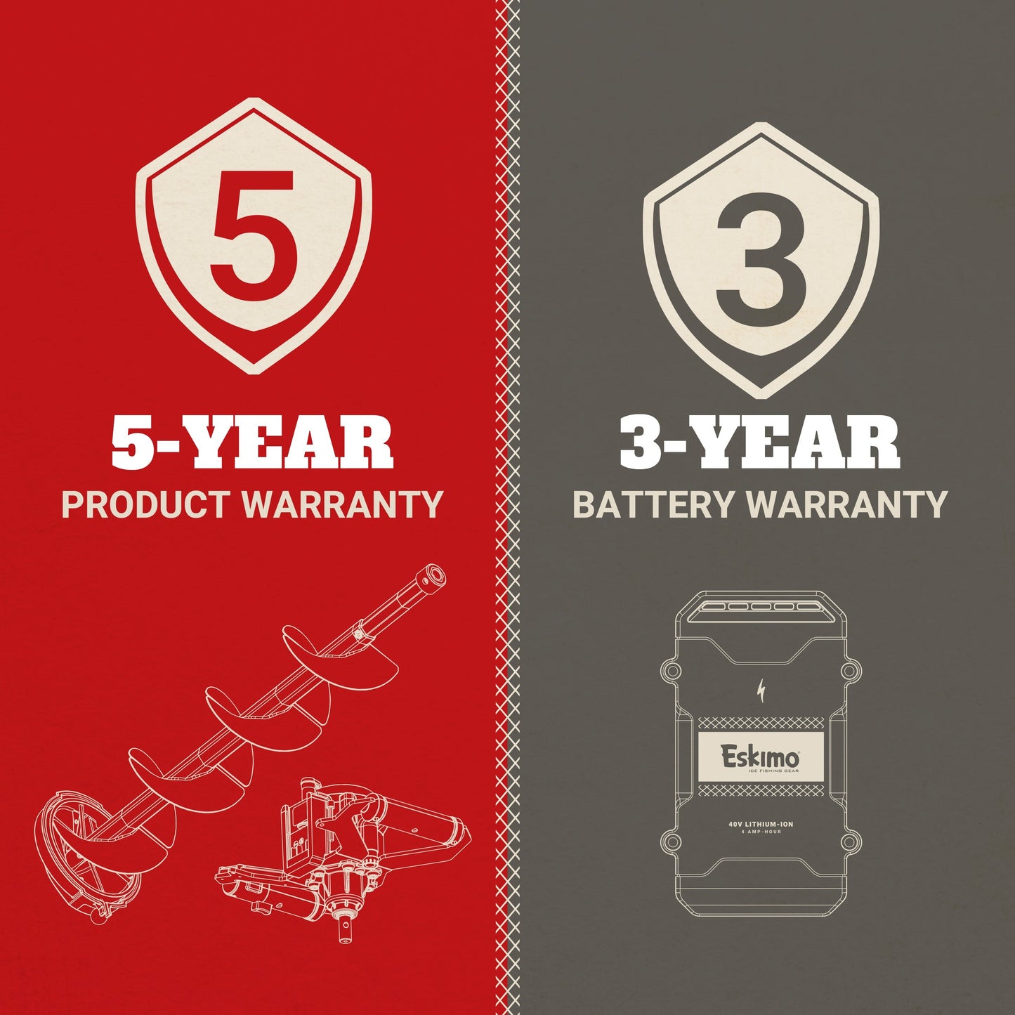 Eskimo E40 10" Steel Electric Auger 40v