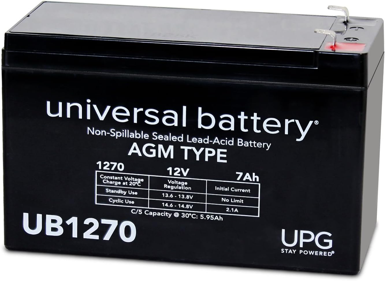 UPG 85945 Ub1270, Sealed Lead Acid Battery 12V 7ah