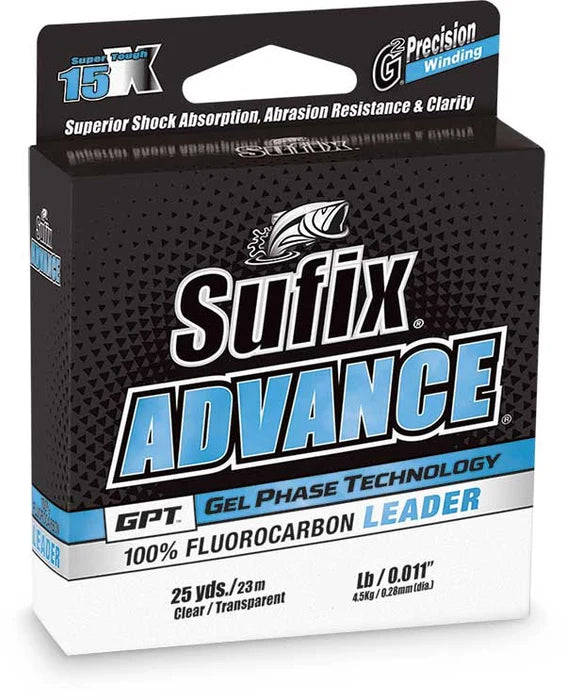 SUFIX ADVANCE GPT FLUORO LDR - 25YDS - 12LBS