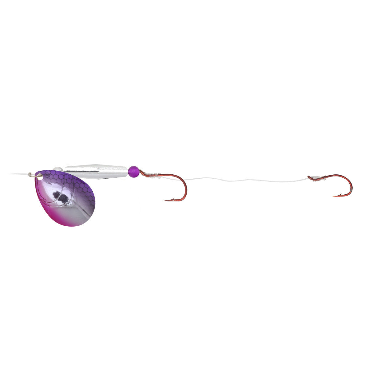 NORTHLAND GRAVEL GRINDER FLOAT'N RIGS - 1/CARD - 60" SNELL - #4 INDIANA - #2/#4 HOOKS - PURPLE PASSION
