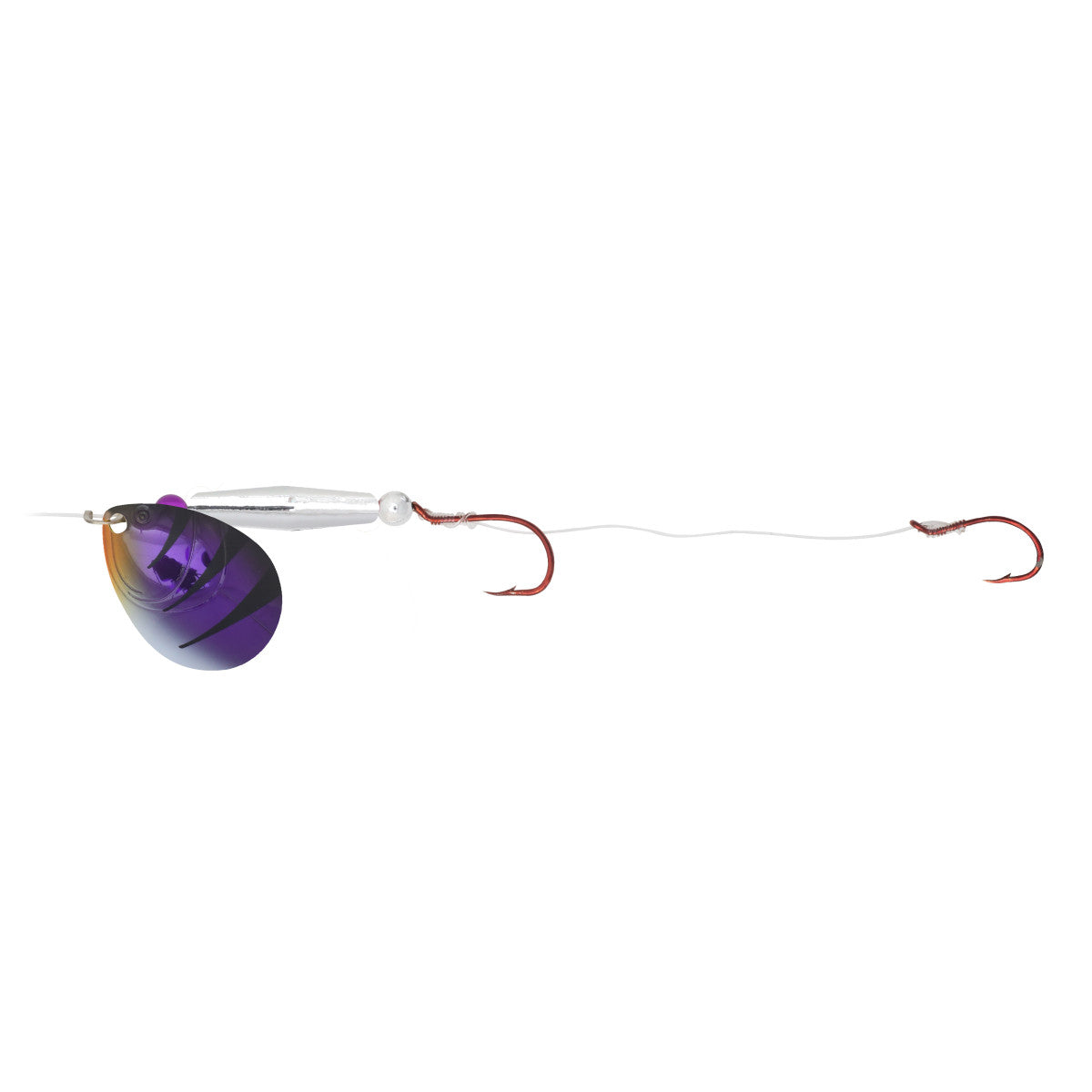 NORTHLAND GRAVEL GRINDER FLOAT'N RIGS - 1/CARD - 60" SNELL - #6 INDIANA - #1/#2 HOOKS - METALLIC PURPLE TIGER