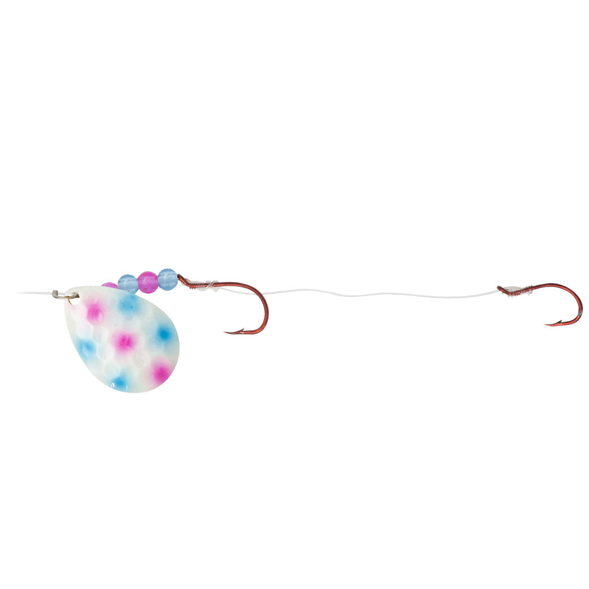 NORTHLAND GRAVEL GRINDER HARNESS - 1/CARD - 60" SNELL - #4 COLORADO - #2/#4 HOOKS - SUPER - GLO WONDERBREAD