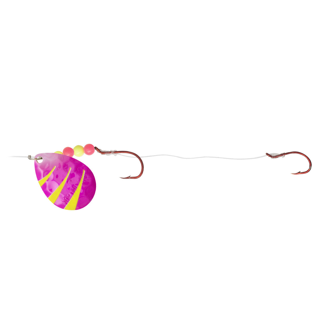 NORTHLAND GRAVEL GRINDER HARNESS - 1/CARD - 60" SNELL - #4 INDIANA - #2/#4 HOOKS - PINK LEMONADE
