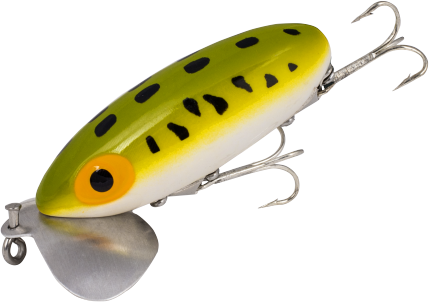 Arbogast Jitterbug Clicker G655 5/8oz: Frog White Belly