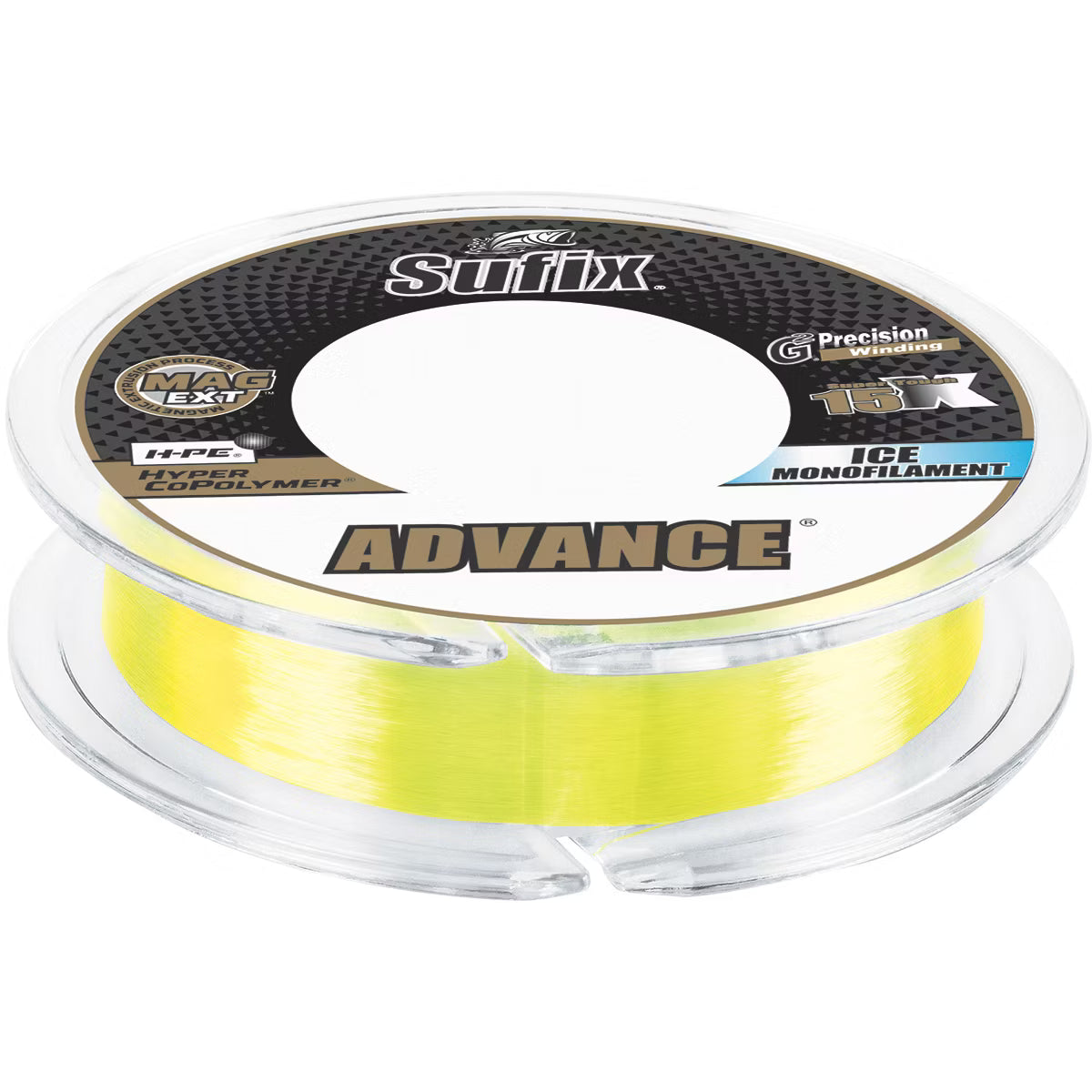 Sufix 100 Yard Advance Ice Monofilament Fishing Line - 4 lb. Test - Neon Lime