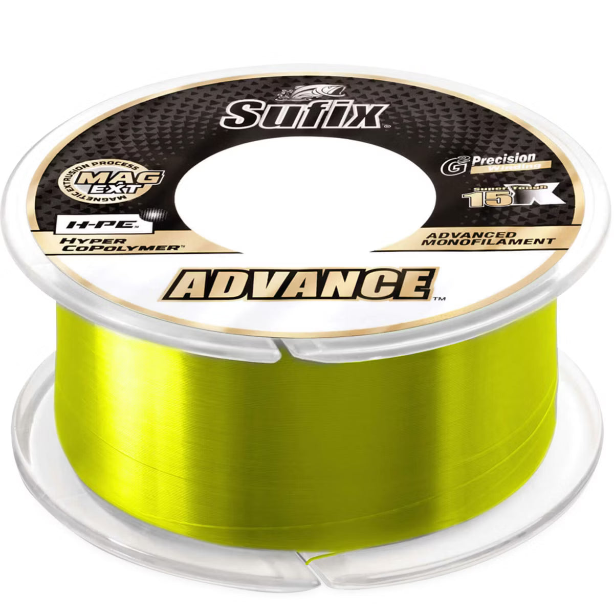 Sufix Advance Monofilament Fishing Line, 6 lb, 330 Yds. - Neon Lime