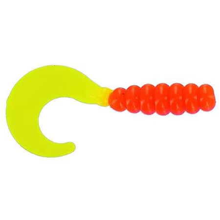 Big Bite Baits 2" FAT GRUB / ORANGE/CHARTREUSE (10 PACK)