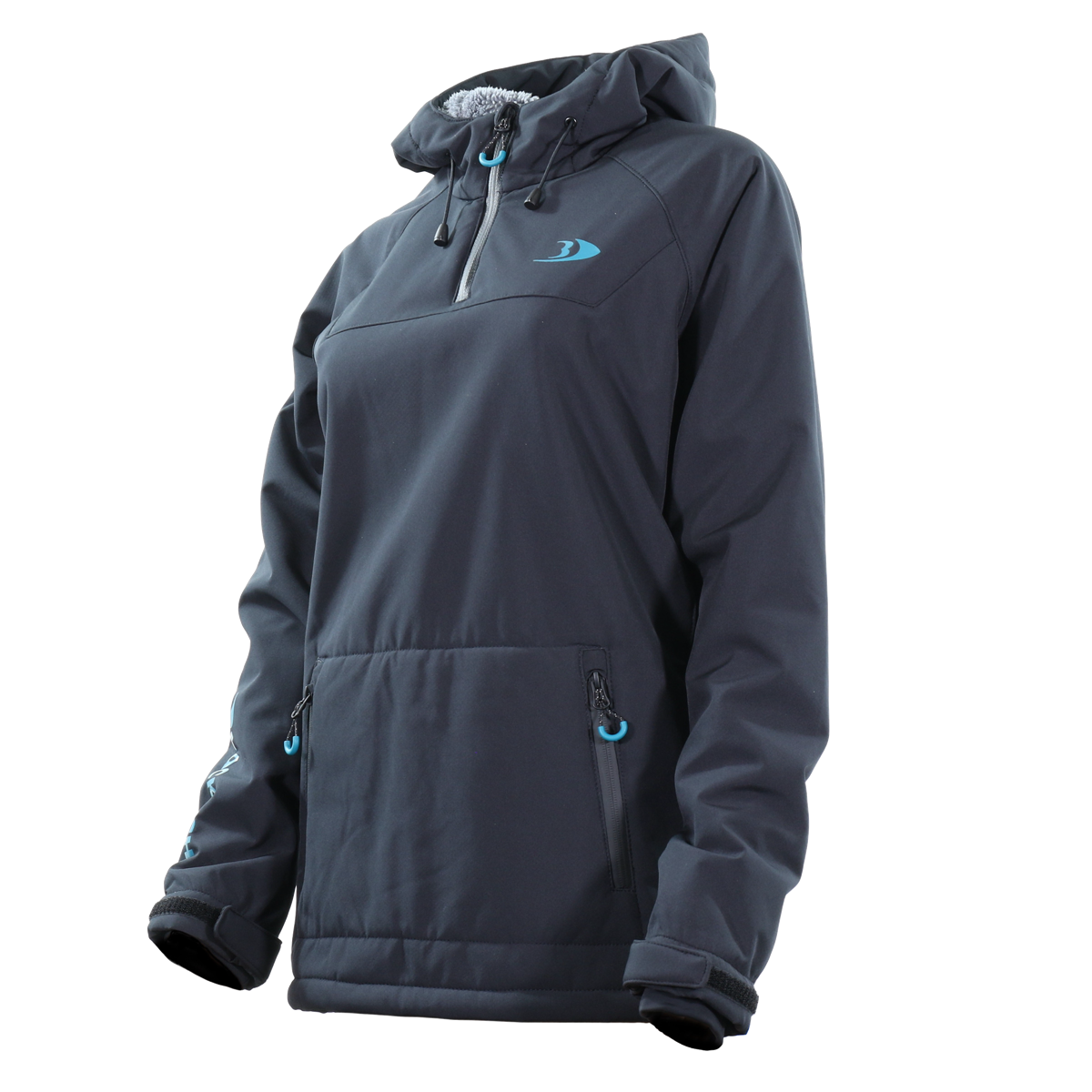 Blackfish Women's Squall Soft-Shell Pullover Black/Teal (Updated Fit)