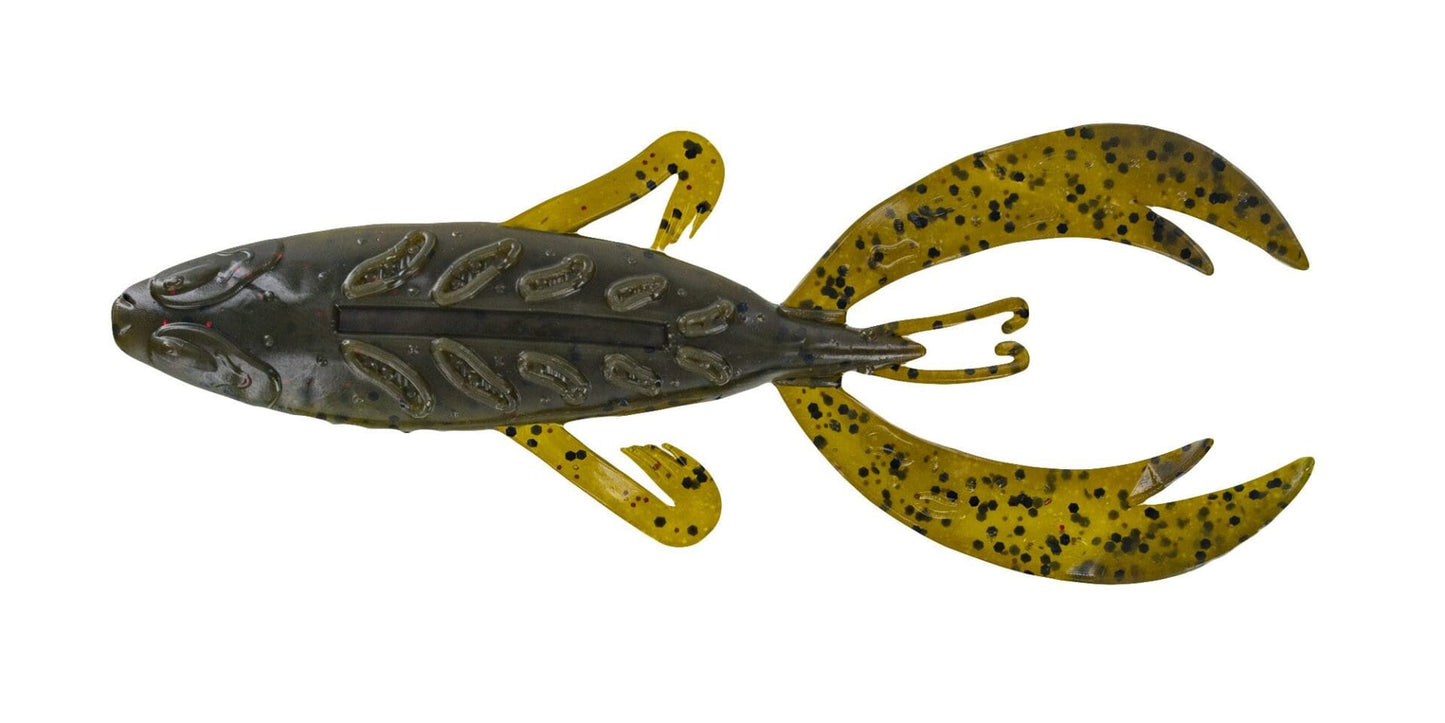 BIG BITE BAITS 4" ROJAS FIGHTING FROG / GREEN PUMPKIN/WATERMELON RD FLAKE LAM (25 PACK)