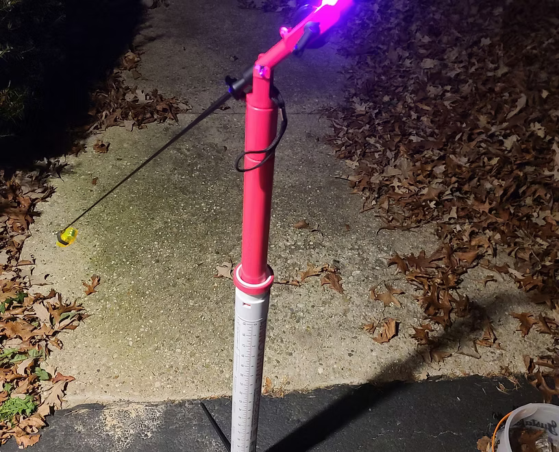 Innovative Tip-Down Ice Fishing System Pink (light not included)