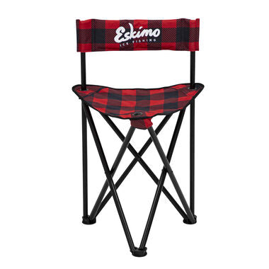 Eskimo Folding Ice Fishing Chair with 600 Denier Plaid Pattern Fabric
