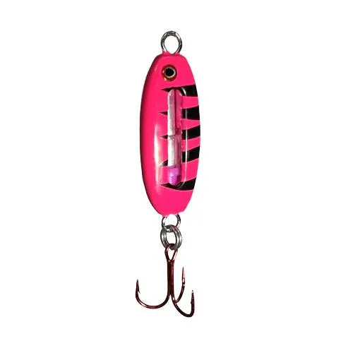 FISH DADDY FD00412 SPOON CP10 1/16OZ MIC BLINK LED GLD/PNK - GLOW PINK PERCH | 1/16OZ 1PK