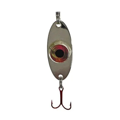 FISH DADDY FD01152 SPOON CP6 1/4OZ DIRTY BOMB SILVER/RED - SILVR SPOON RED LED | 1/4OZ 1PK