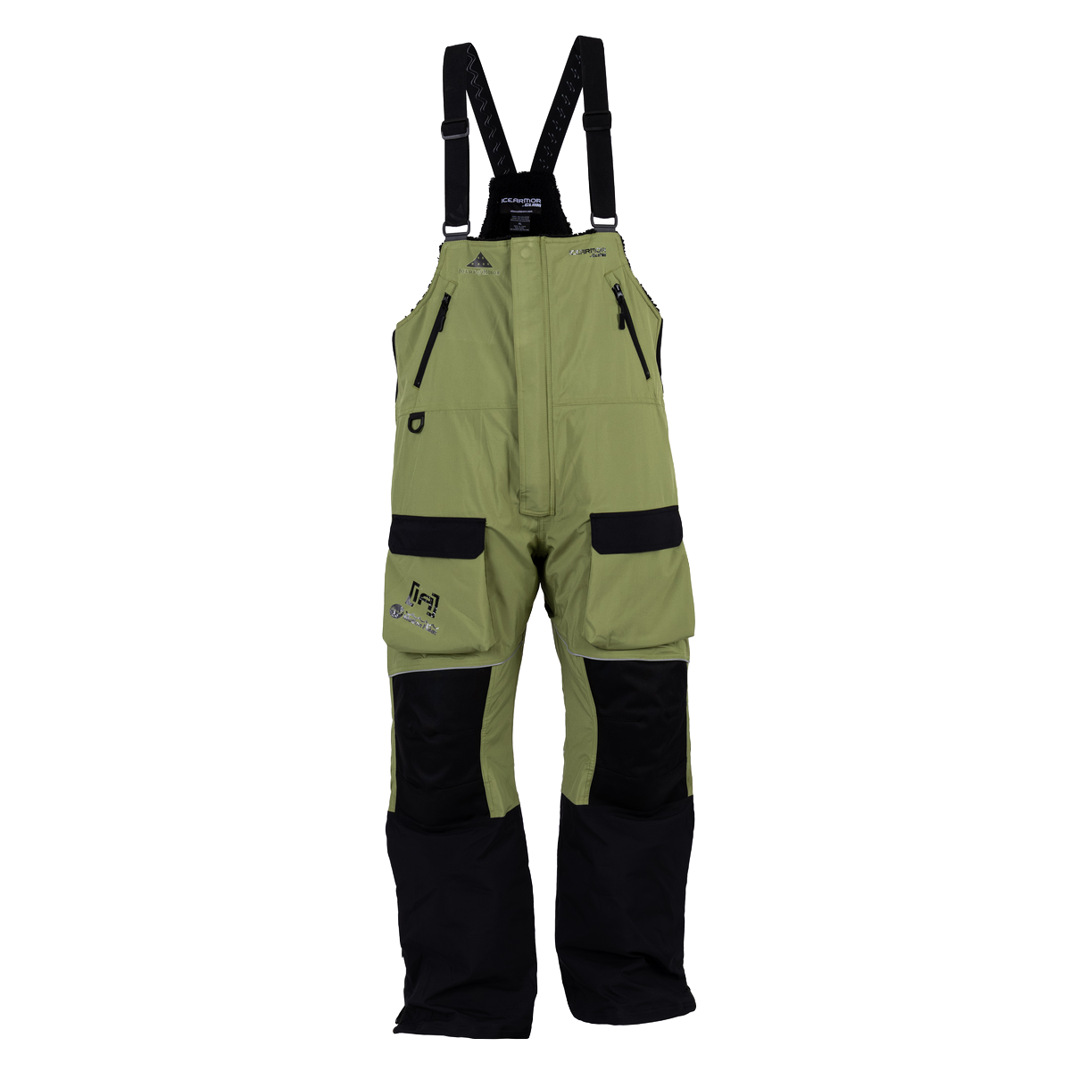 IceArmor by Clam Delta Float Bibs (Drab Green/Black) - Folds of Honor