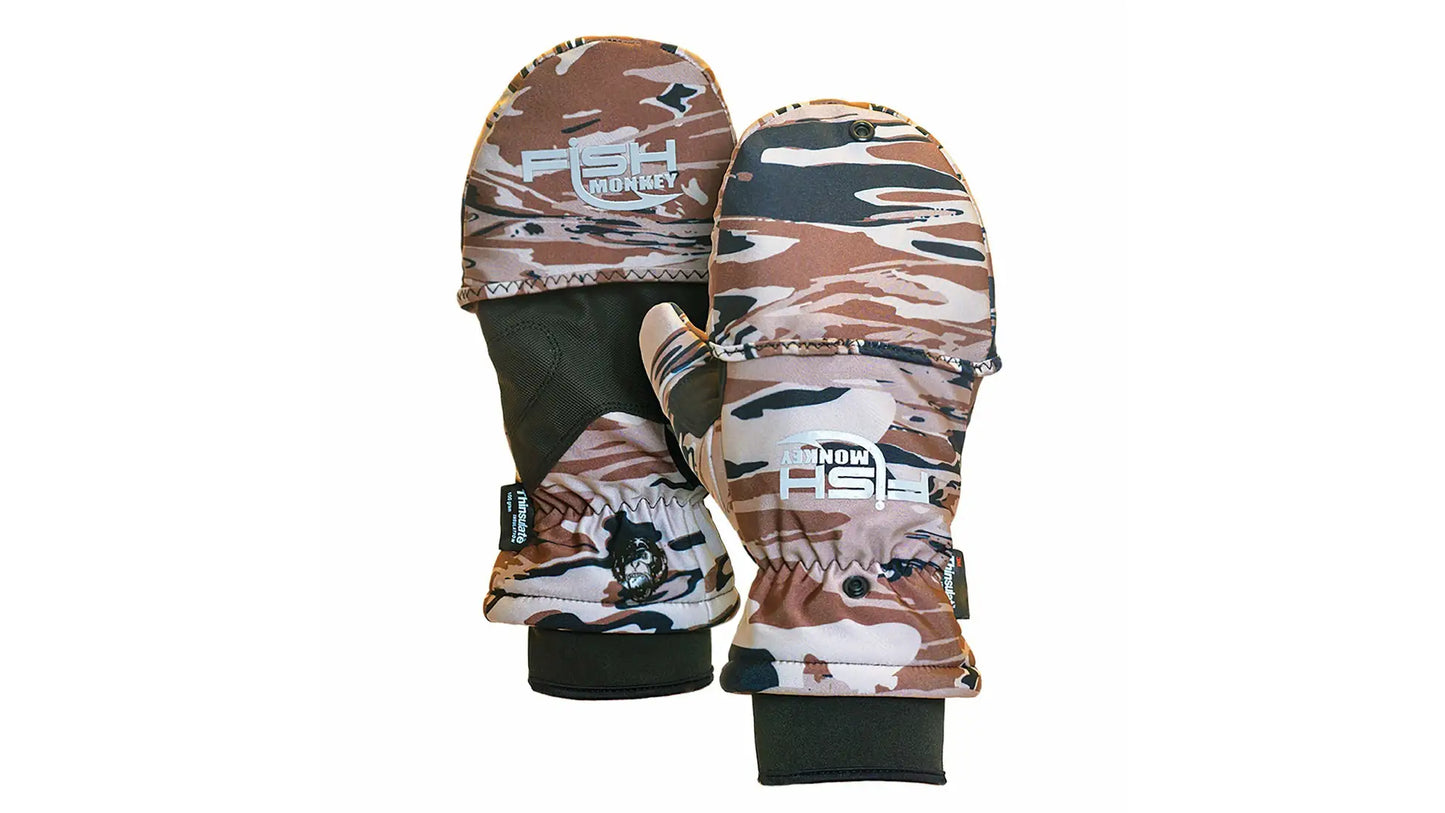 Fish Monkey Tundra Premium Insulated Mitten Glove , Medium , Fall Water Camo FM25-FALLWTRCAM-M