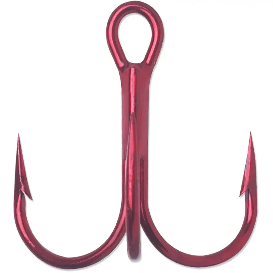 VMC Round Bend Treble Short Shank Hooks, 1X Strong