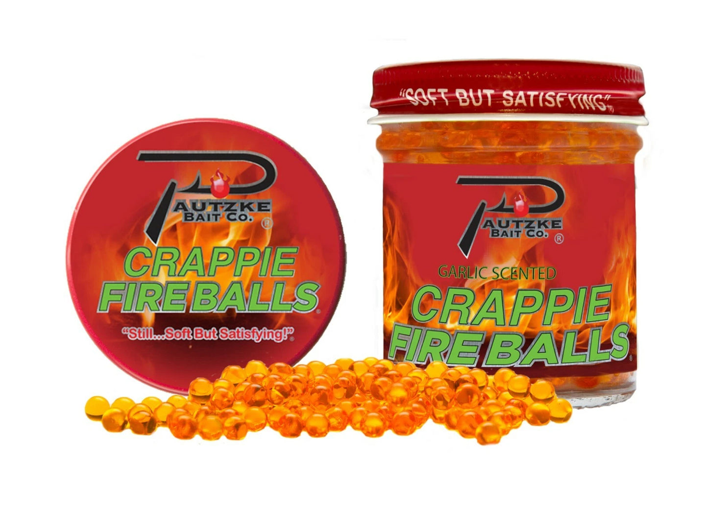 Pautzke Crappie Fire Balls Orange Garlic 1.35 oz jars New