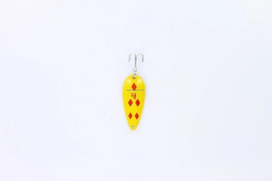 Eppinger Dardevle Spinnie Spoon 1-3/4" 1/4 Oz Yellow/Red Diamonds Brass Back 917
