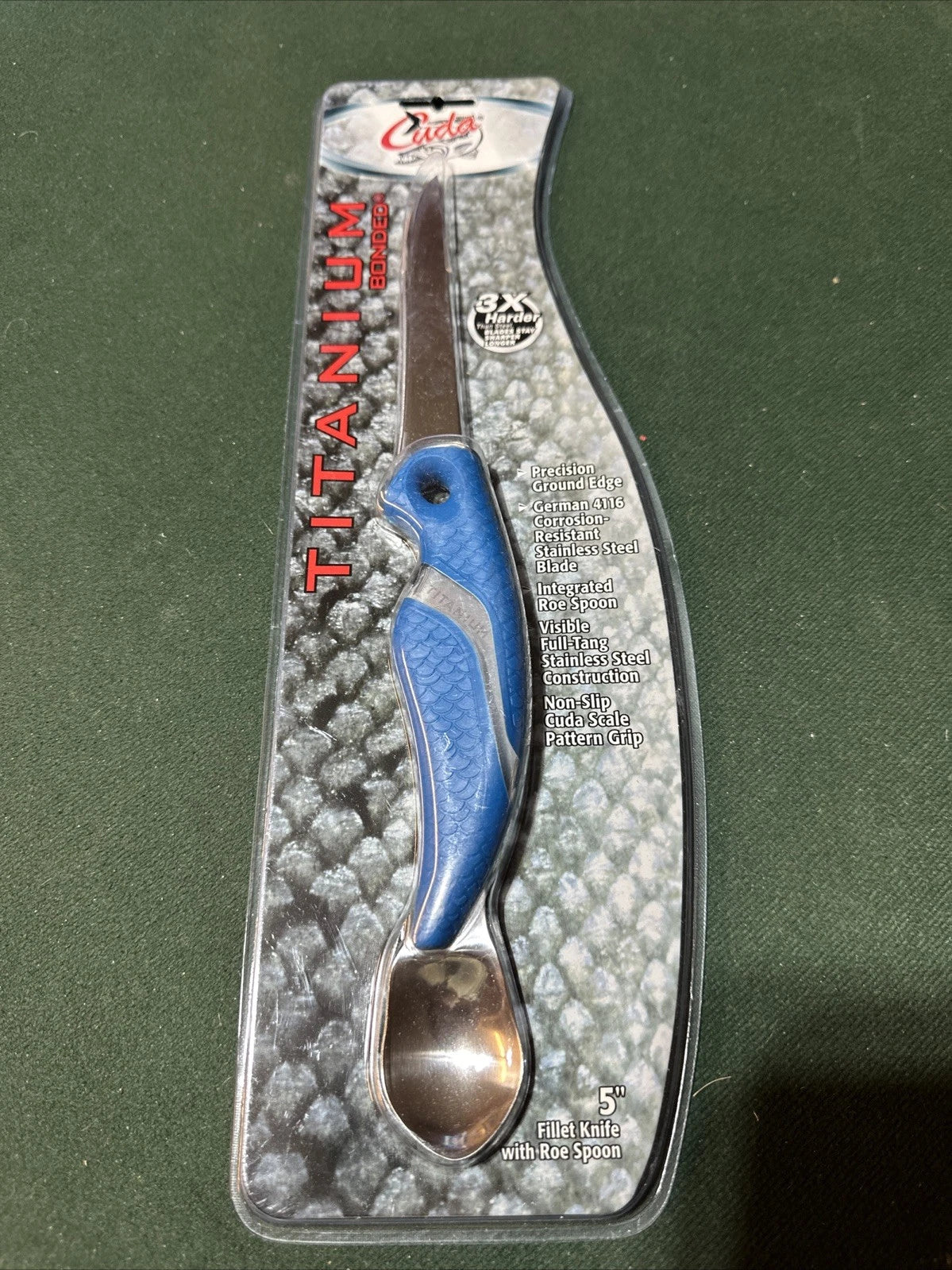 CUDA TITANIUM BONDED FILLET KNIFE 5: W ROS SPOON