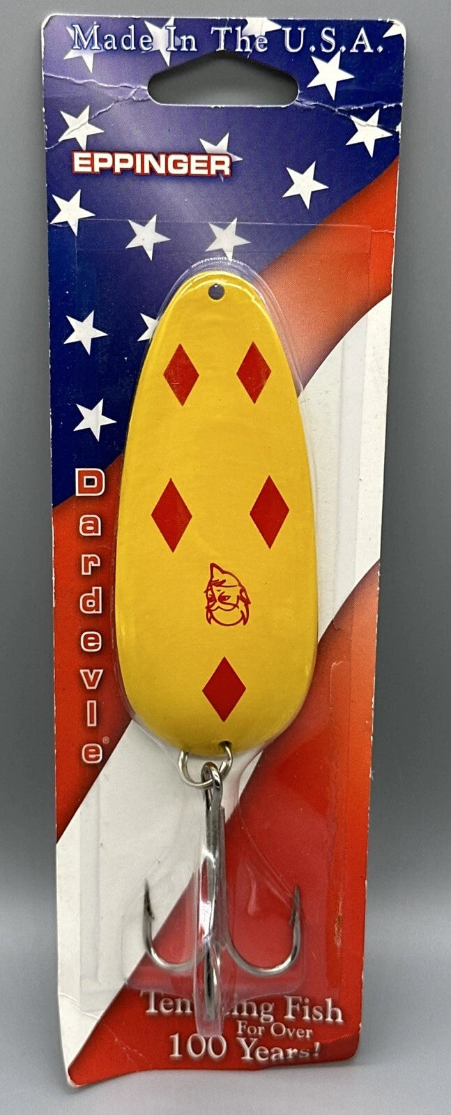 Eppinger 717 Huskie Junior - Yellow/Red Diamonds Brass Back 2 oz. - 56gr., - NIP