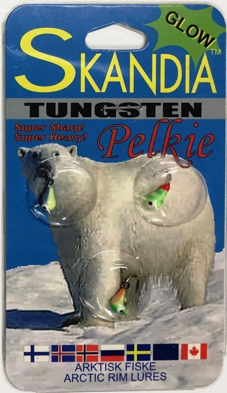 Skandia Tungsten Pelkie #14 GLOW ASST 3 PK