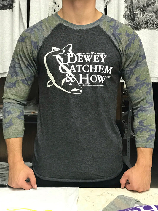 Dewey Catchem and How Logo T-shirt Camo Baseball
