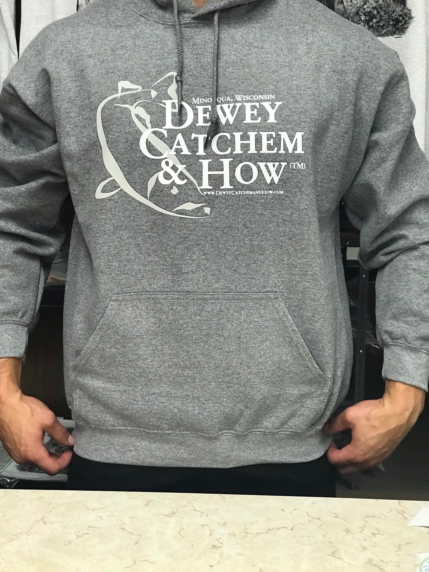 Dewey Catchem and How Logo Sweatshirts Graphite Heather Gray