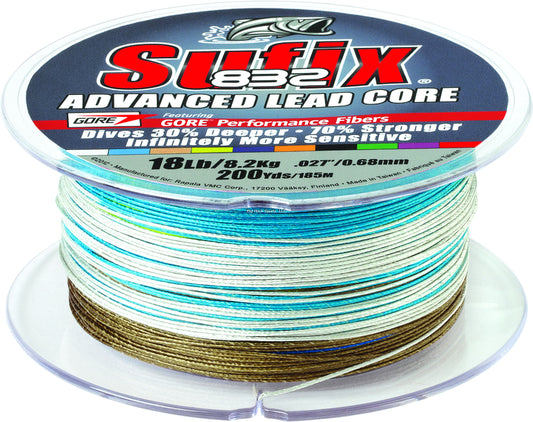 Sufix 658-118MC 832 Advanced Lead Core 18lb Metered, 100yds