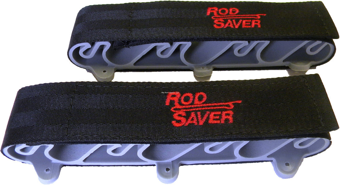 Rod Saver SM6 Vertical Mount Rod Saver Straps with Rubber Inserts, Holds 6 Rods, Black