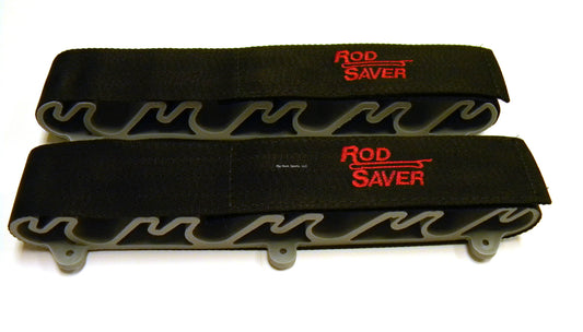 Rod Saver SM8 Vertical Mount Rod Saver Straps with Rubber Inserts, Holds 8 Rods, Black