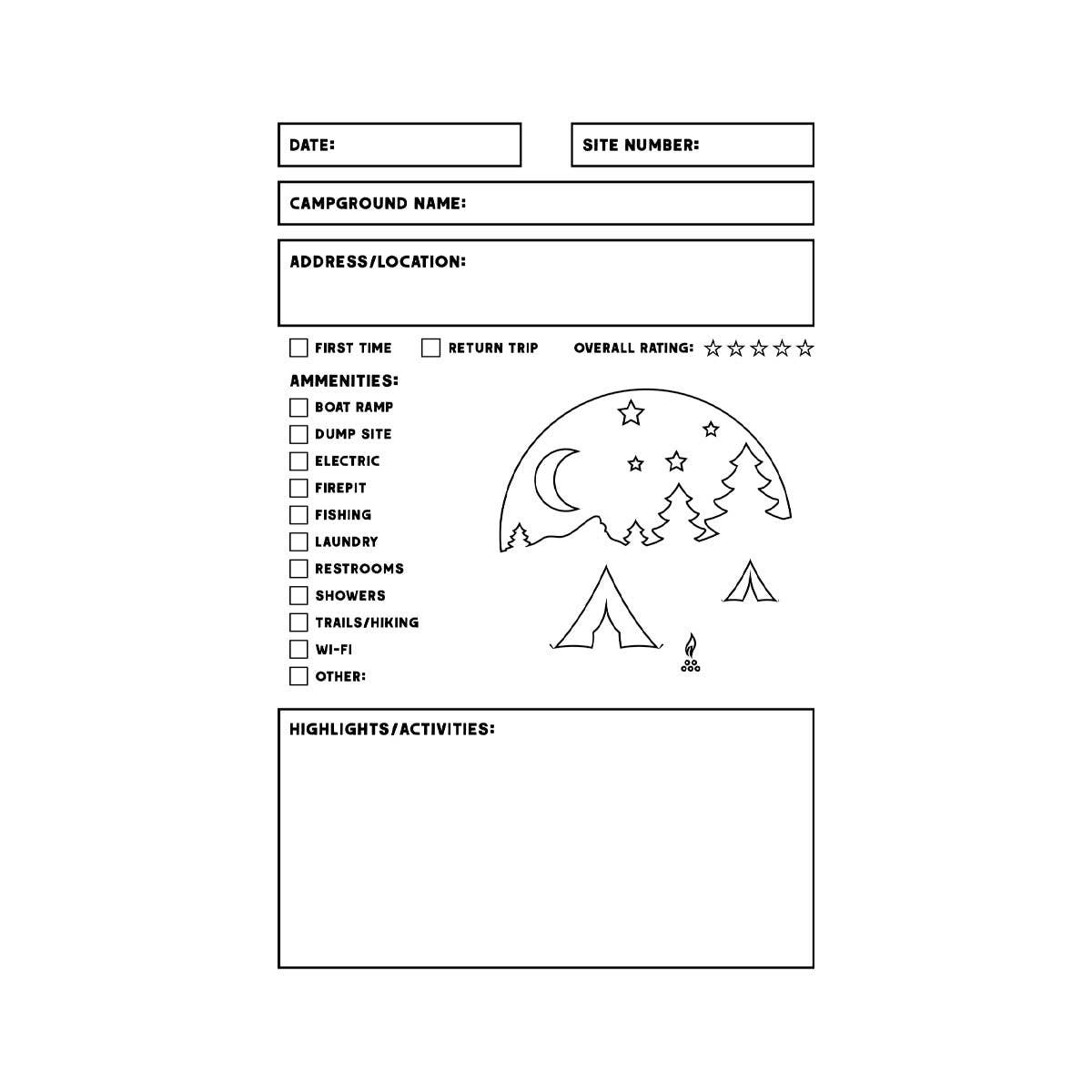 Camping Log Book – Pocket Campsite & Camping Trip Journal (2-Pack)