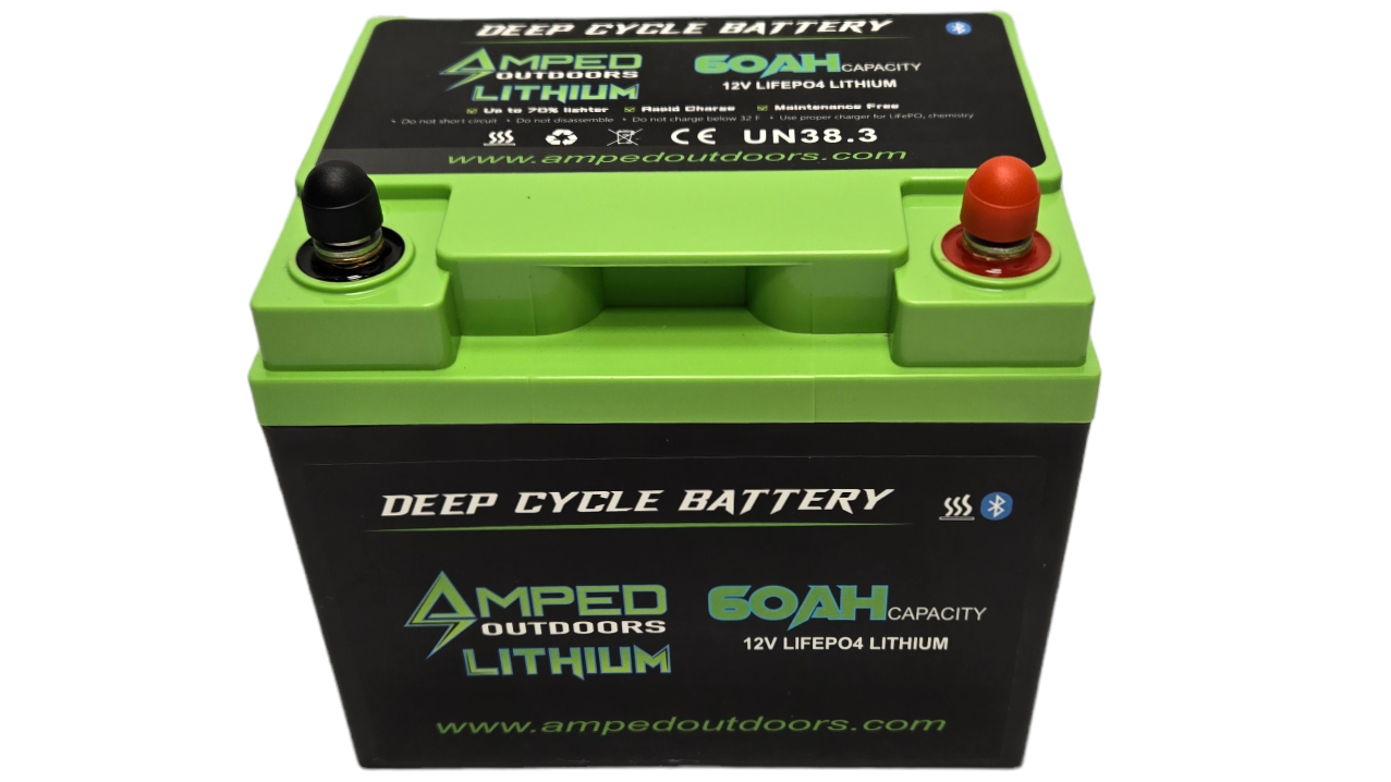 Amped 60Ah Lithium Battery (LiFePO4) 12.8V - Bluetooth - Heated