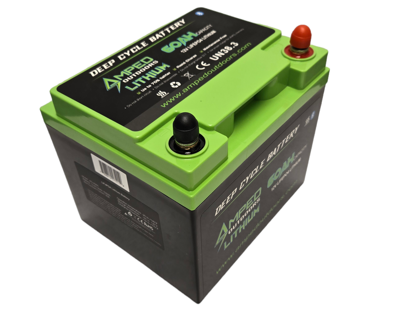 Amped 60Ah Lithium Battery (LiFePO4) 12.8V - Bluetooth - Heated