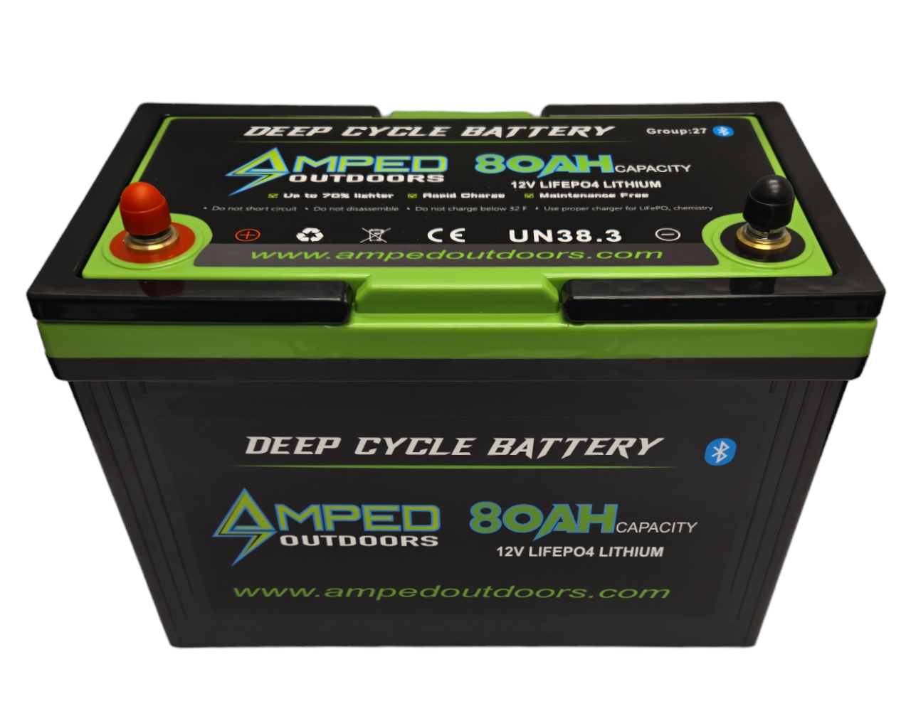 Amped 80Ah Lithium Battery (LiFePO4) 12.8V - Bluetooth