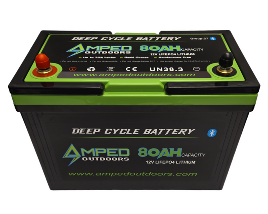 Amped 80Ah Lithium Battery (LiFePO4) 12.8V - Bluetooth