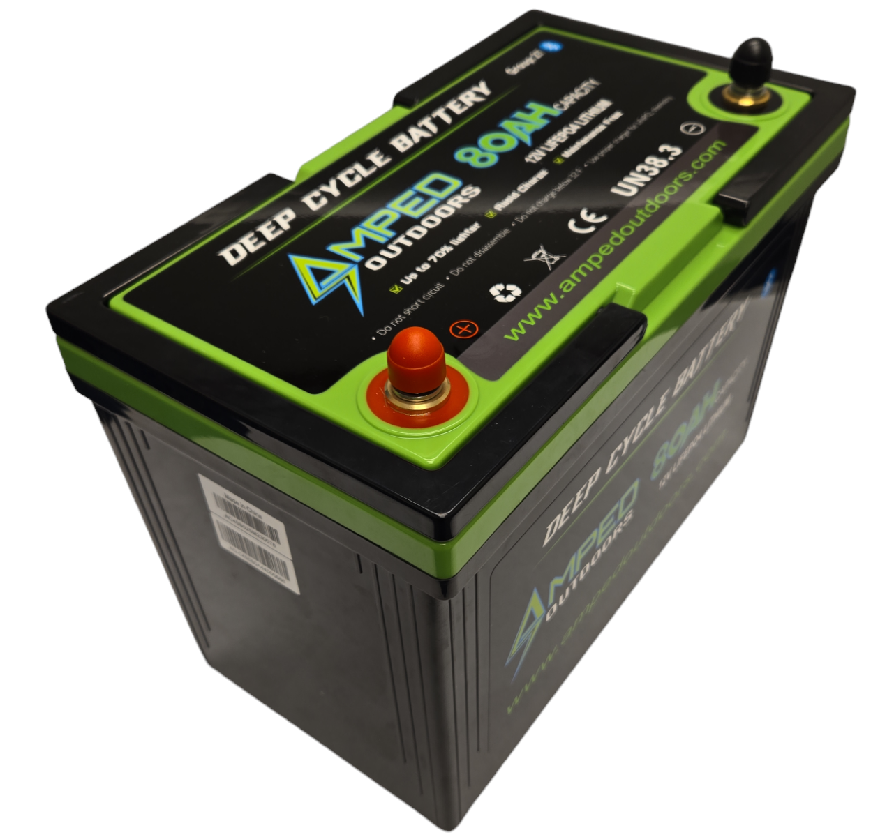 Amped 80Ah Lithium Battery (LiFePO4) 12.8V - Bluetooth