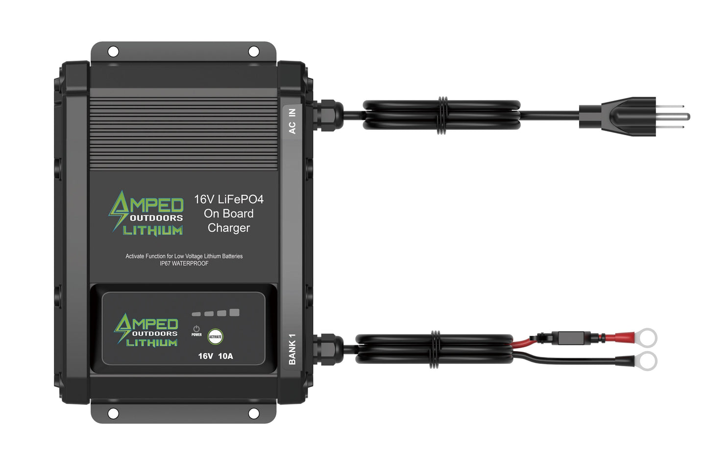 Amped 16V 50Ah LiFePO4 Battery - Bluetooth - IP67 Waterproof - On board Charger Included!