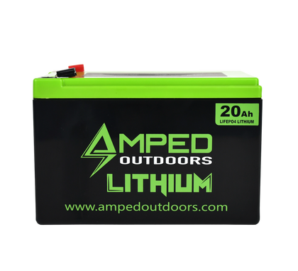 Amped Lithium Battery for Livescopes (LiFePO4) 12v 20 -- 12v 30WAH -- 14.8v 52Ah