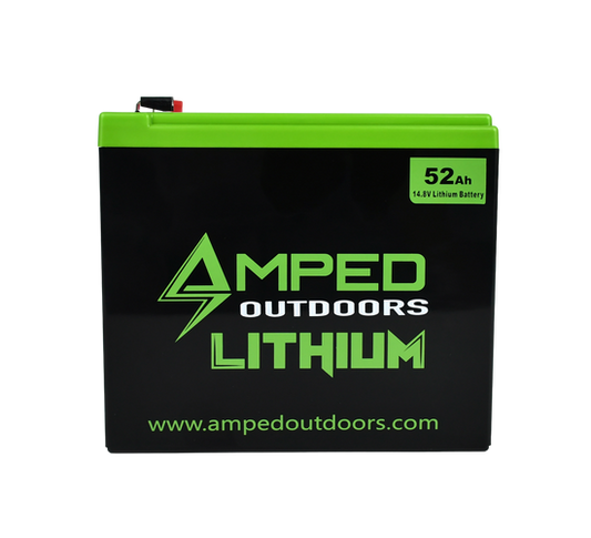 Amped Lithium Battery for Livescopes (LiFePO4) 12v 20 -- 12v 30WAH -- 14.8v 52Ah