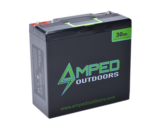 Amped 12v Lithium Battery (LiFePO4) 30Ah Tall