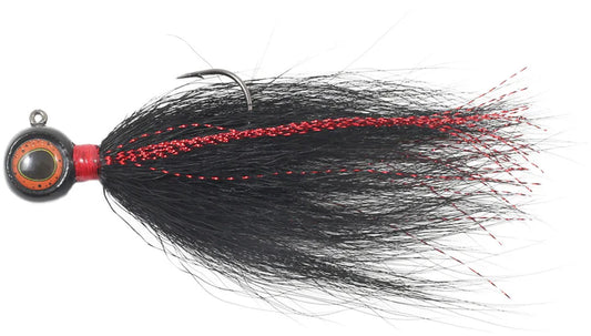 NORTHLAND DEEP-VEE BUCKTAIL JIG / 3.25" / 3/8 OZ - #3/0 HK / BLACK