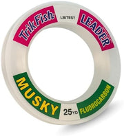 TrikFish Musky Leader Line - Musky Fishing Line - Fluorocarbon Leader - 25 YD 60lb