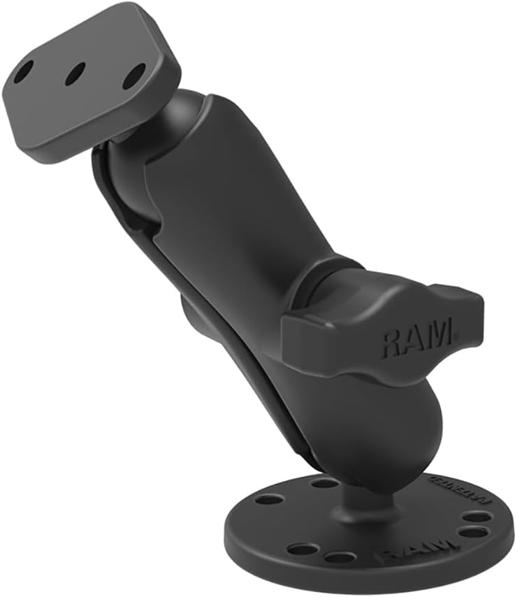RAM Mounts RAM-B-138U Double Ball Drill-Down Mount with Diamond Plate with Medium Arm